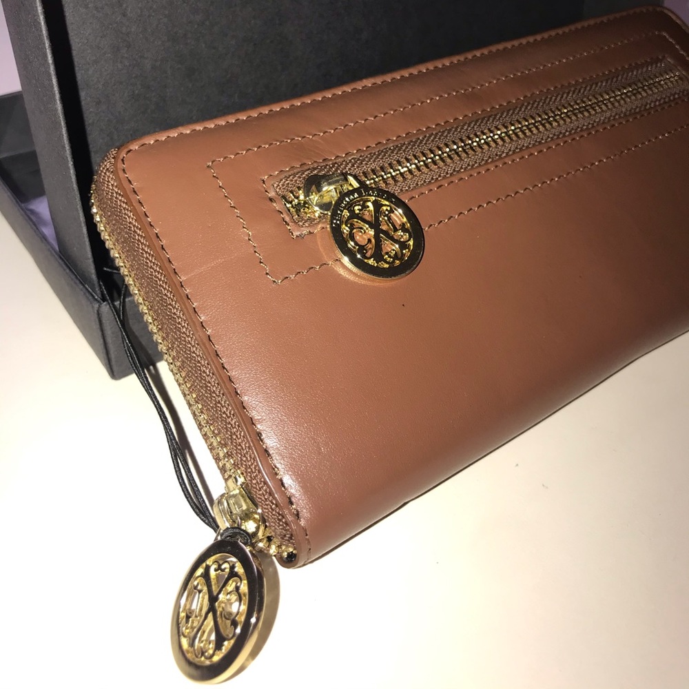Christian lacoix wallet brown leather